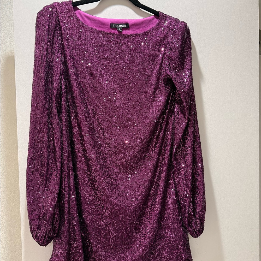 Steve Madden Magenta Sequin Dress